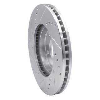 R1 02-17 Infiniti Q45 Front Right Drilled & Slotted Silver Brake Rotor