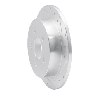 R1 97-05 Buick Regal Rear Right Drilled & Slotted Silver Brake Rotor