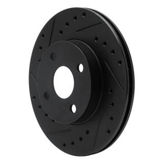R1 92-95 Toyota Paseo Front Left Drilled & Slotted Black Brake Rotor