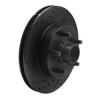 R1 88-91 Chevrolet C1500 Front Left Drilled & Slotted Black Brake Rotor