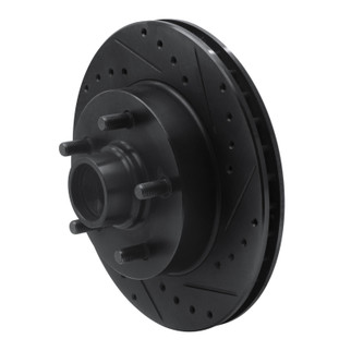 R1 88-91 Chevrolet C1500 Front Right Drilled & Slotted Black Brake Rotor