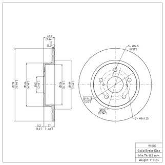 DFC 11-16 Scion TC Rear Brake Rotor
