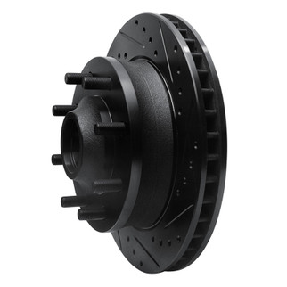 R1 71-95 Chevrolet C20 Pickup Front Right Drilled & Slotted Black Brake Rotor