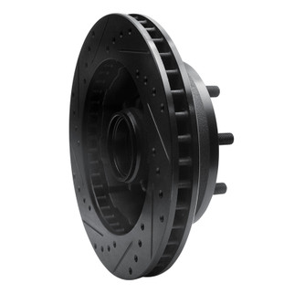 R1 71-95 Chevrolet C20 Pickup Front Right Drilled & Slotted Black Brake Rotor