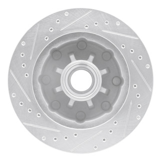 R1 71-95 Chevrolet G30 Front Right Drilled & Slotted Silver Brake Rotor