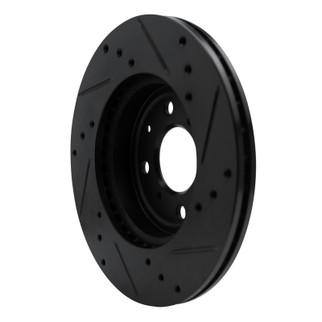 R1 15-20 Honda Fit (USA/Canada) Front Left Drilled & Slotted Black Brake Rotor