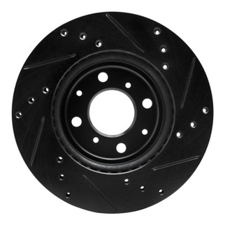 R1 15-20 Honda Fit (USA/Canada) Front Left Drilled & Slotted Black Brake Rotor