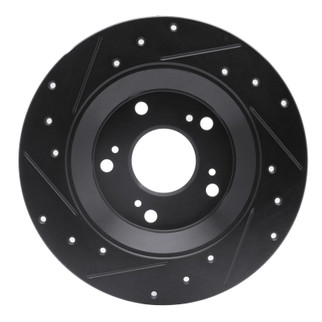 R1 00-09 Honda S2000 Rear Right Drilled & Slotted Black Brake Rotor