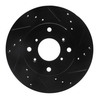 R1 98-02 Acura CL Front Right Drilled & Slotted Black Brake Rotor