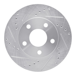 R1 90-97 Buick Park Avenue Front Left Drilled & Slotted Silver Brake Rotor