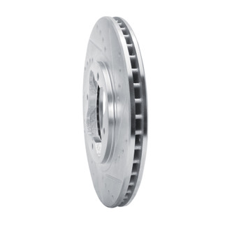 R1 91-97 Acura CL Front Right Drilled & Slotted Silver Brake Rotor