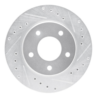 R1 88-96 Buick Regal Front Right Drilled & Slotted Silver Brake Rotor
