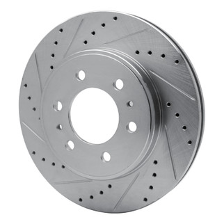 R1 09-09 Ford F-150 RWD Front Left Drilled & Slotted Silver Brake Rotor