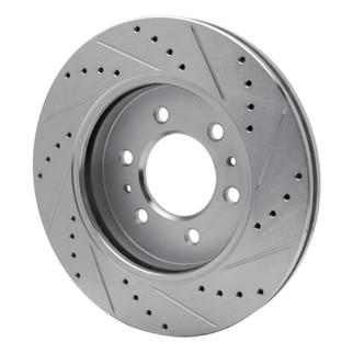 R1 09-09 Ford F-150 RWD Front Left Drilled & Slotted Silver Brake Rotor