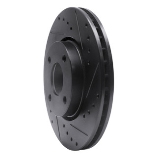 R1 98-04 Ford Contour Front Right Drilled & Slotted Black Brake Rotor