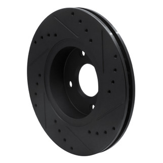 R1 98-04 Ford Contour Front Left Drilled & Slotted Black Brake Rotor
