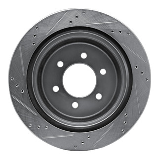 R1 04-11 Ford F-150 RWD Rear Right Drilled & Slotted Silver Brake Rotor