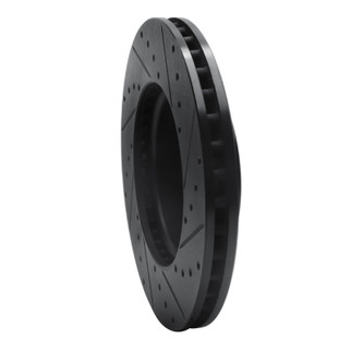 R1 14-20 Cadillac CTS Front Left Drilled & Slotted Black Brake Rotor