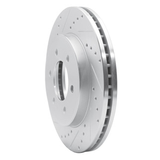 R1 04-08 Ford F-150 4WD Front Left Drilled & Slotted Silver Brake Rotor
