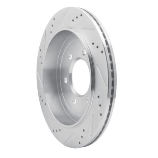 R1 02-06 Ford Expedition Rear Right Drilled & Slotted Silver Brake Rotor