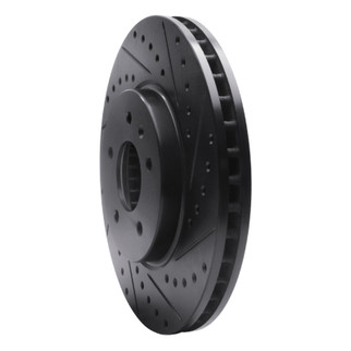 R1 09-11 Cadillac STS Front Right Drilled & Slotted Black Brake Rotor