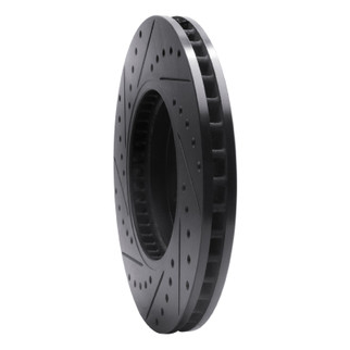 R1 09-11 Cadillac STS Front Right Drilled & Slotted Black Brake Rotor