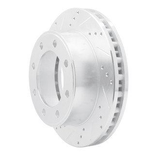 R1 99-05 Ford F-250 4WD (Super Duty) Front Left Drilled & Slotted Silver Brake Rotor