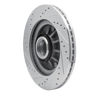 R1 00-04 Ford F-150 RWD Front Right Drilled & Slotted Silver Brake Rotor