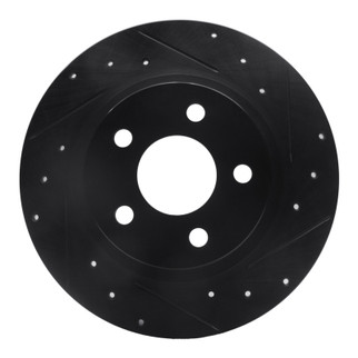 R1 98-05 Buick Park Avenue Rear Right Drilled & Slotted Black Brake Rotor