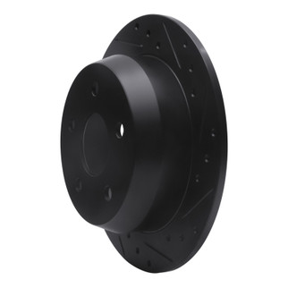 R1 99-04 Jeep Grand Cherokee Rear Right Drilled & Slotted Black Brake Rotor