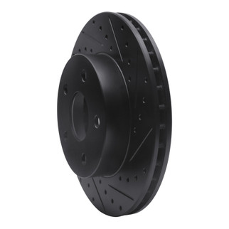 R1 99-04 Jeep Grand Cherokee Front Right Drilled & Slotted Black Brake Rotor