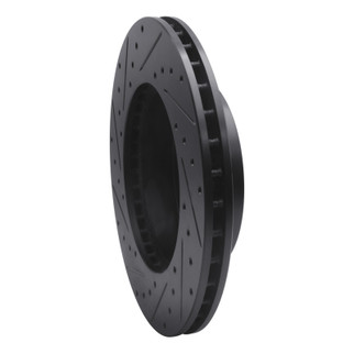 R1 99-04 Jeep Grand Cherokee Front Right Drilled & Slotted Black Brake Rotor