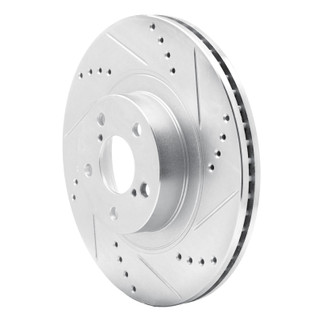 R1 04-25 Scion FR-S Front Right Drilled & Slotted Silver Brake Rotor