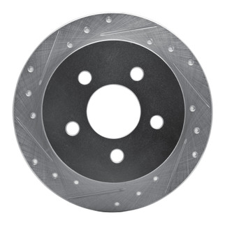 R1 97-05 Buick Century Rear Left Drilled & Slotted Silver Brake Rotor