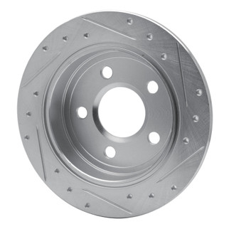 R1 97-05 Buick Century Rear Left Drilled & Slotted Silver Brake Rotor