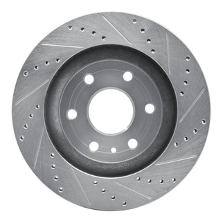 R1 07-17 Buick Enclave Front Left Drilled & Slotted Silver Brake Rotor