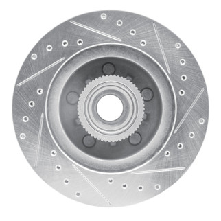 R1 93-95 Chevrolet G10 Front Left Drilled & Slotted Silver Brake Rotor