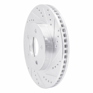 R1 02-07 Chevrolet Equinox Front Right Drilled & Slotted Silver Brake Rotor