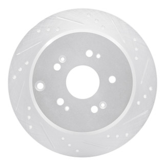 R1 2005-2018 Acura RDX Rear Right Drilled & Slotted Silver Brake Rotor