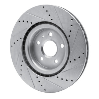R1 09-17 Buick Regal Front Left Drilled & Slotted Silver Brake Rotor