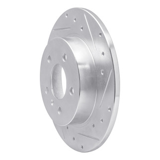 R1 06-11 Buick Lucerne Rear Right Drilled & Slotted Silver Brake Rotor