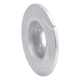 R1 06-11 Buick Lucerne Rear Right Drilled & Slotted Silver Brake Rotor
