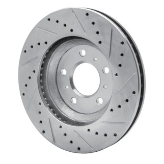 R1 06-16 Buick Lucerne Front Left Drilled & Slotted Silver Brake Rotor