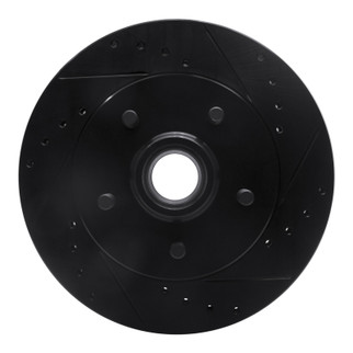 R1 1992-2002 Chevrolet Tahoe Front Right Drilled & Slotted Black Brake Rotor