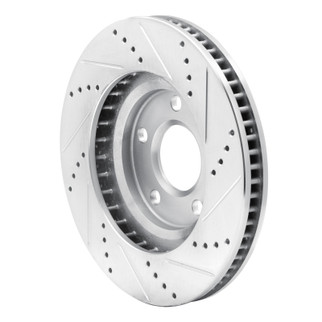 R1 97-05 Buick Park Avenue Front Left Drilled & Slotted Silver Brake Rotor