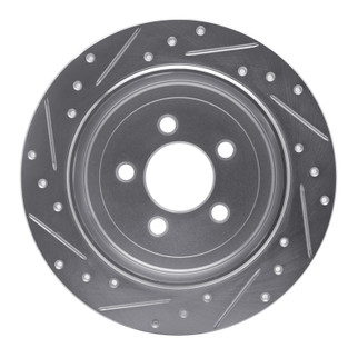 R1 07-12 Dodge Nitro Rear Left Drilled & Slotted Silver Brake Rotor