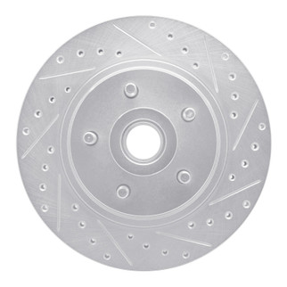 R1 76-81 Chrysler Newport Front Right Drilled & Slotted Silver Brake Rotor