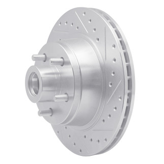 R1 76-81 Chrysler Newport Front Right Drilled & Slotted Silver Brake Rotor