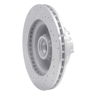 R1 76-81 Chrysler Newport Front Right Drilled & Slotted Silver Brake Rotor
