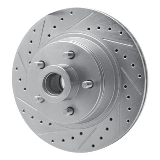 R1 76-81 Chrysler Newport Front Left Drilled & Slotted Silver Brake Rotor